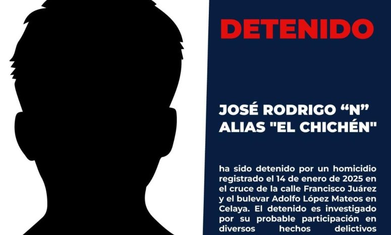 Detienen a un hombre en Celaya por homicidio y otros delitos