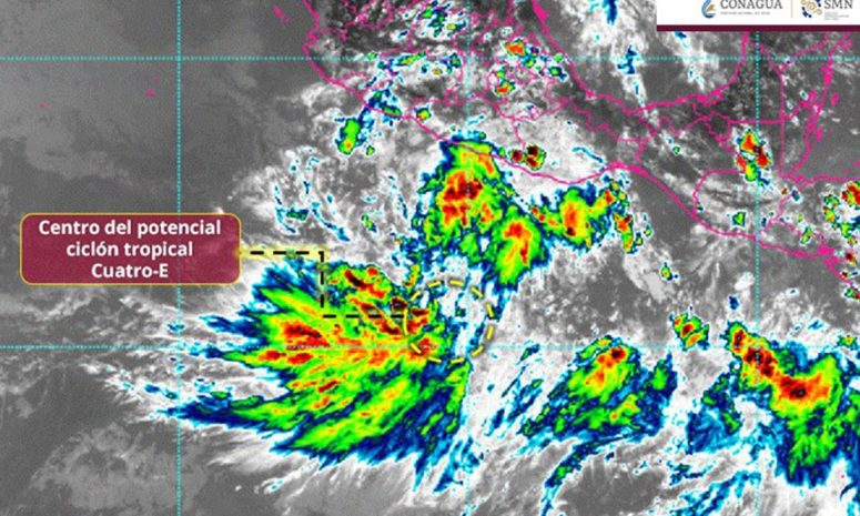 Alerta SMN por desarrollo de potencial ciclón tropical 4-E