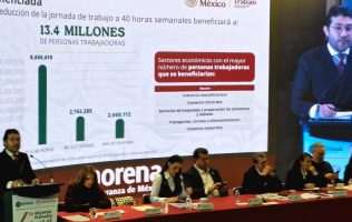 Presenta Marath Bolaños a diputados de Morena reforma para reducir jornada laboral a 40 horas