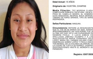 Buscan a seis jóvenes desaparecidas en Tuxtla Gutiérrez