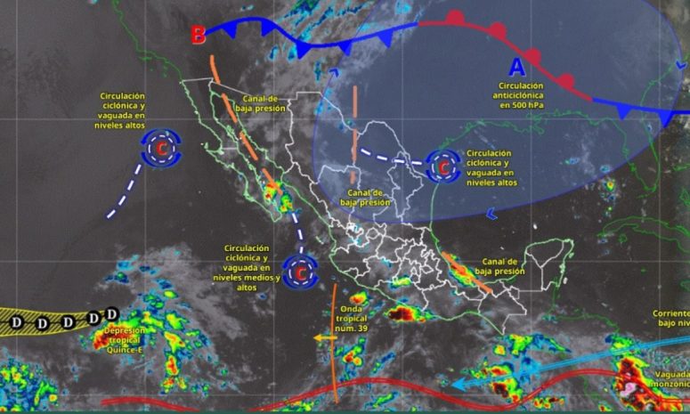 Prevén lluvias puntuales muy fuertes en BCS, Sonora, Chihuahua y Sinaloa