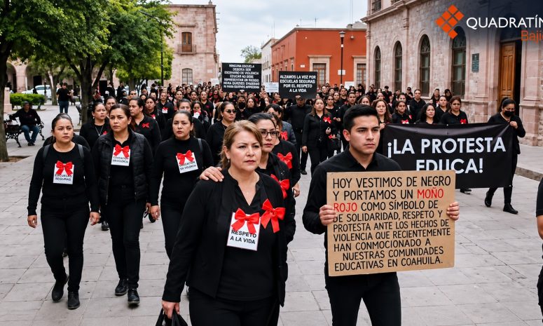 Docentes marchan por escuelas seguras en SFR